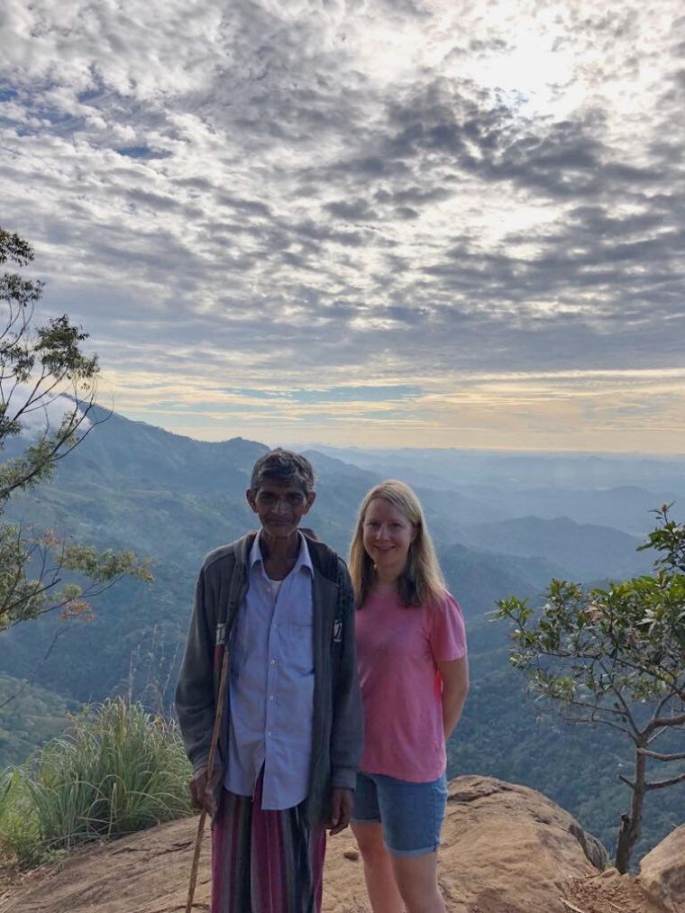 Sri Lanka Our trusty guide, Abi, at the top of Ella Rock